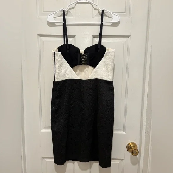 Alice + Olivia Black and White Strapless Dress
